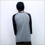 SRH　ラグラン3/4Tシャツ PENTA グレーｘ袖黒