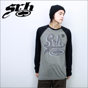 SRH　ロンT SLOSH BALL グレーｘ袖黒