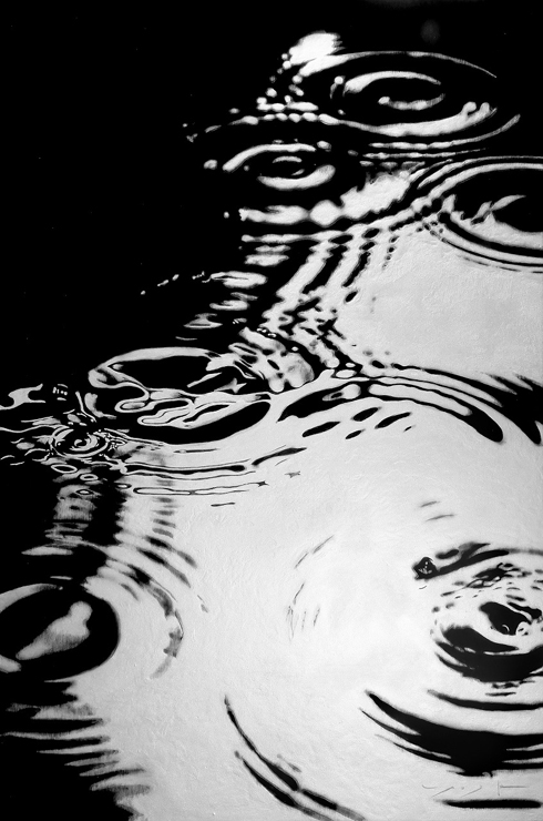 大沢 拓也　「sound of water」　75.0×50.6cm　日本画（木板・錫紛・漆）