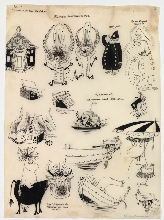 トーベ・ヤンソン「まいごの火星人」スケッチA（1957年）(C)Moomin Characters(TM)　